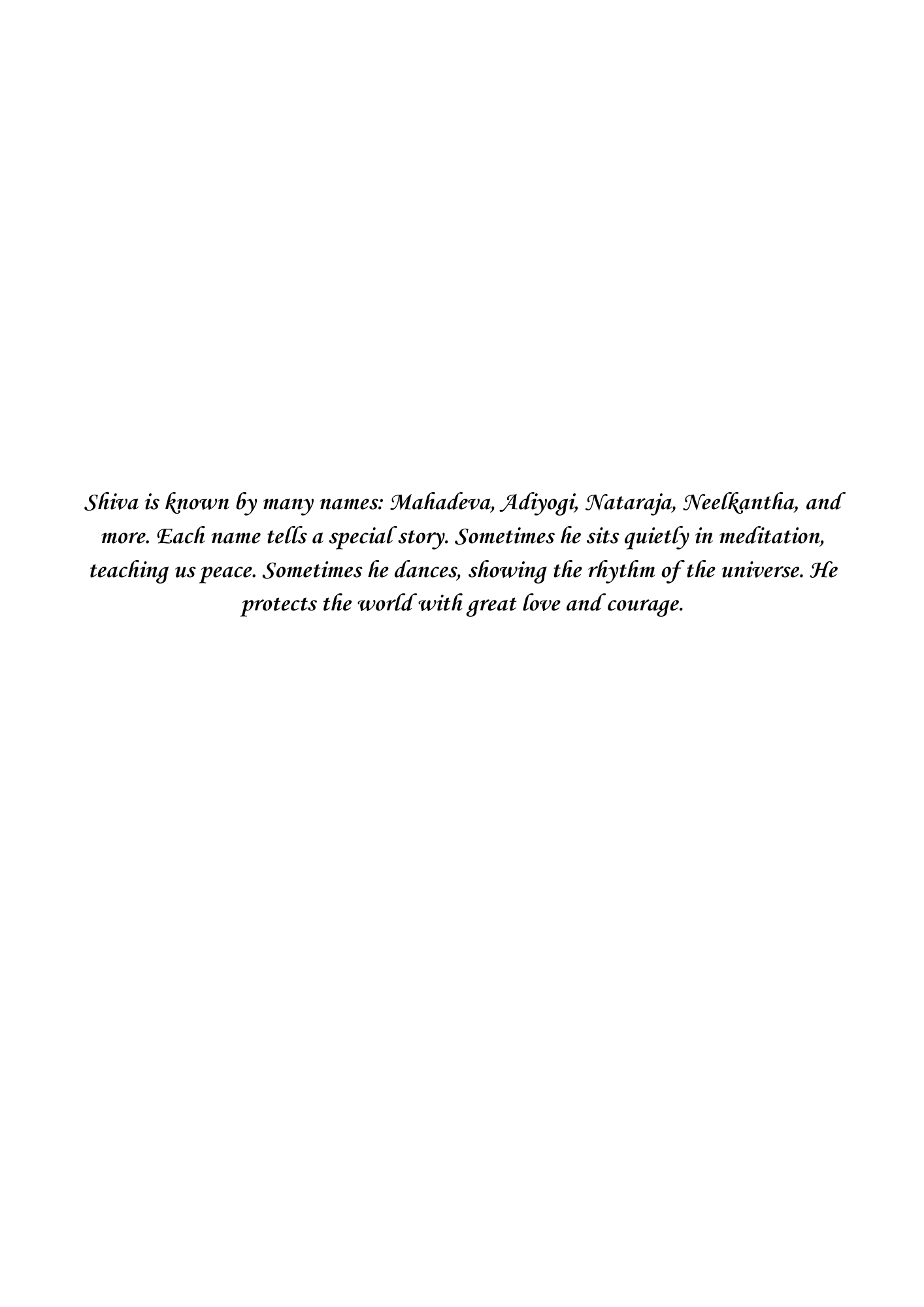 A devotional coloring book introducing children to Lord Shiva and his 20 divine forms.