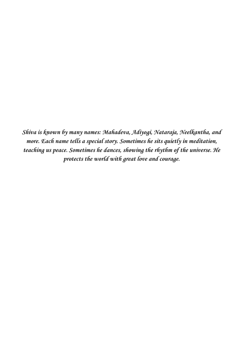 A devotional coloring book introducing children to Lord Shiva and his 20 divine forms.