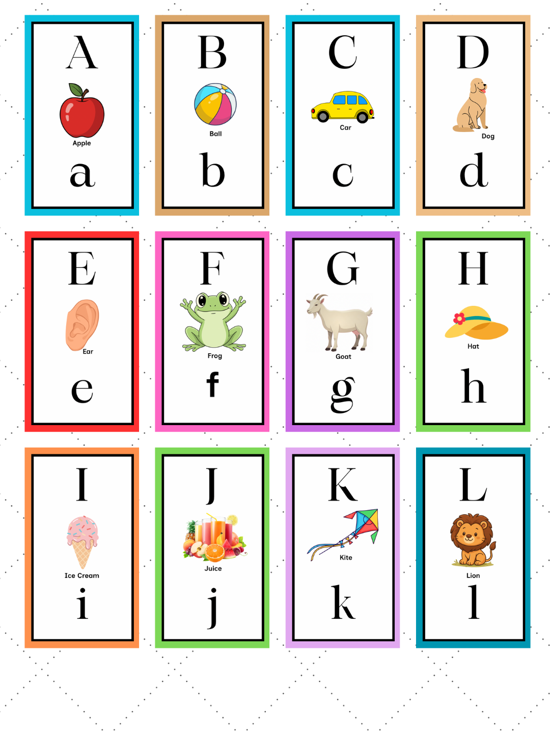EnglishAlphabet Flash Cards for Kids (A–Z) | Early Learning Letter Cards | Ages 2–5